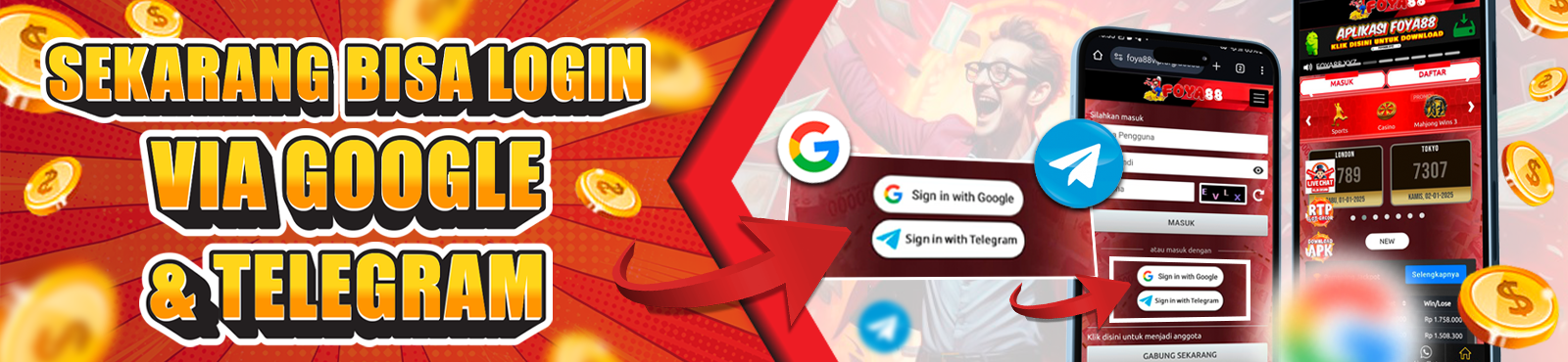 LOGIN GOOGLE + TELE